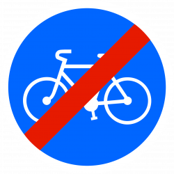 Panneau d'obligation fin de piste ou bande obligatoire pour cycle B40