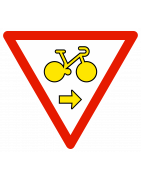 Panneau M12 Cédez-le-passage pour cycliste I WP Signalisation